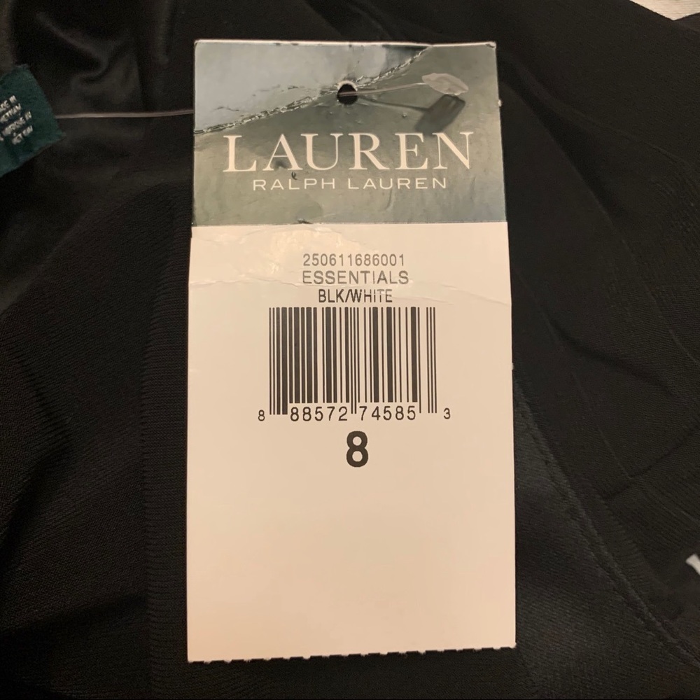 Lauren Ralph Lauren Black White Floral Dress NWT - Picture 8 of 9
